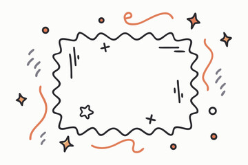 Sketch Frame With Uneven Wavy Border Style