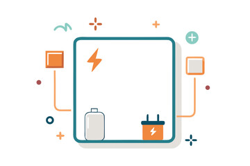 minimalist square frame with accented corner lines