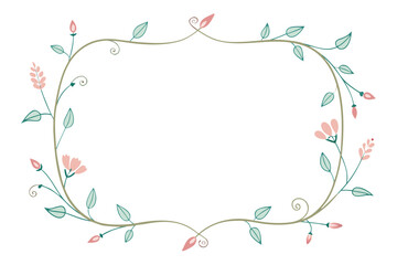 minimalist whimsical wedding frame with curved edges