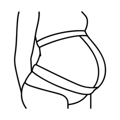 Curved Belly Support Belt Vector Design with Straps Wrapping Around Stomach Illustration