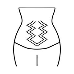 Abstract Graphic of Zigzag Lines on a Belly Shape Depicting Braxton Hicks Contractions