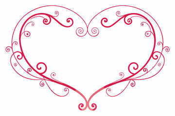 whimsical heart line frame with playful curves