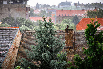 Storm clouds over Osijek rooftops