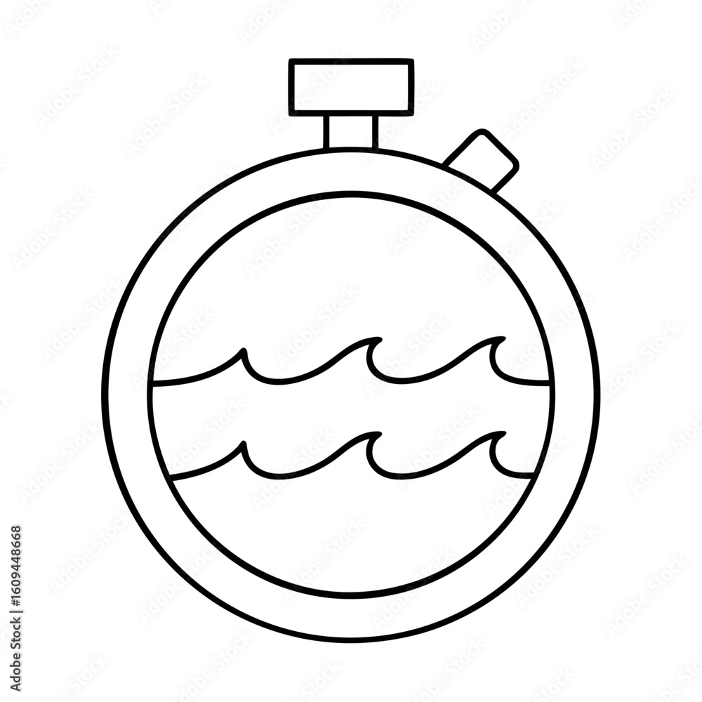 Poster contraction timer design stopwatch with wave pattern in cmyk grayscale and various colors