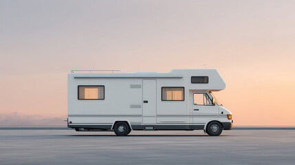 cozy rv home travels with its owner against breathtaking sunset backdrop