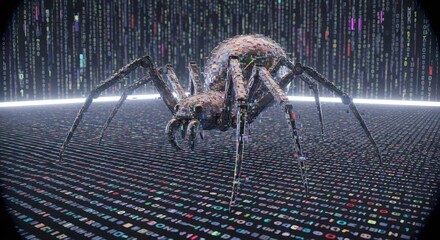 Spiderweb of data visualization digital network concept