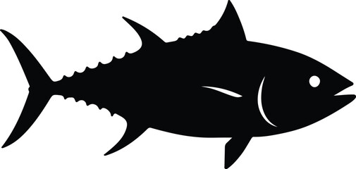 Silhouette tuna fish seafood marine wildlife underwater animal vector illustrator