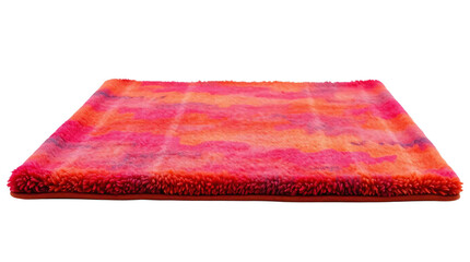 Colorful rectangular carpet isolated on transparent background