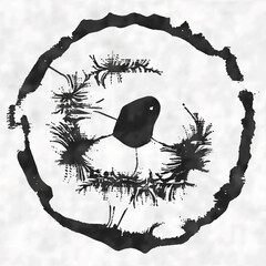 Ink Drawn Abstract Blots Dot Pattern