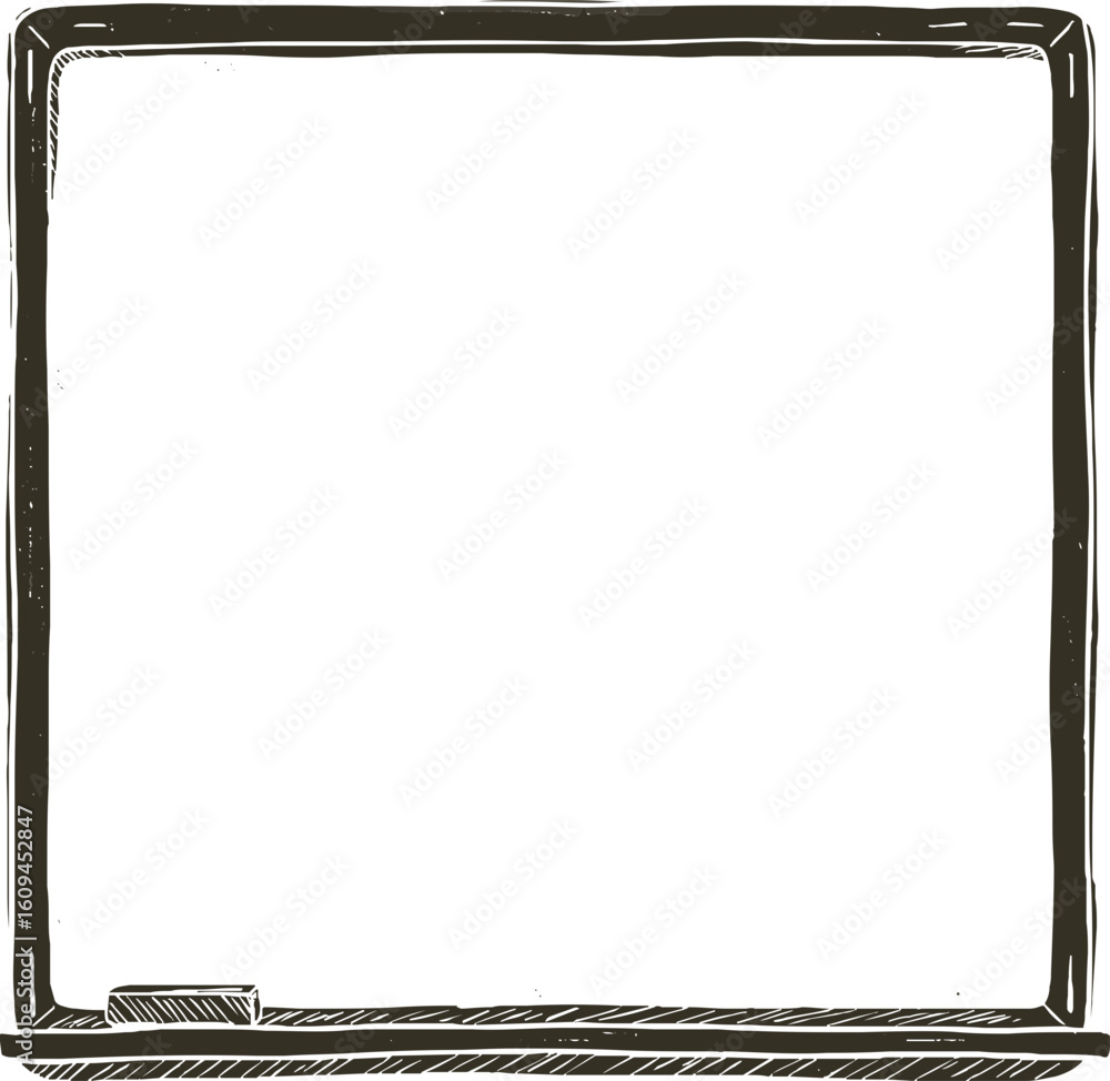 Poster blank square frame with sketched outline for educational content