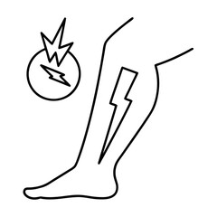 Leg Cramp Relief Illustration Leg with Lightning Bolt