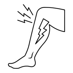 Leg Cramp Relief Illustration Leg with Lightning Bolt
