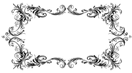 Vector calligraphy decorative frame with elegant ornamental swirls for invitations labels and vintage design projects