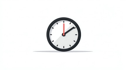 Vector icon of isolated time clock in simple flat design for apps websites and scheduling tools
