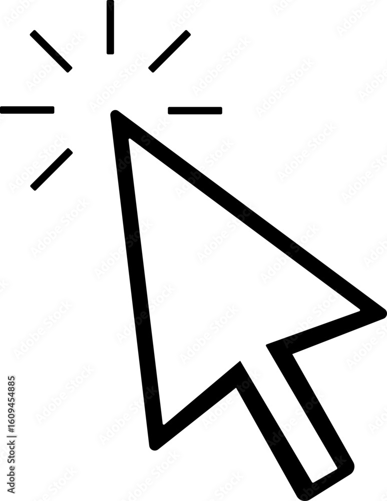 Fototapete Computer Cursors Mouse Click Pointer Icon Set and Computer Computer Mouse, Arrow Symbol, Icon Symbol, Computer Graphic, E-commerce Cursor icon click Outline and Solid Styles Easily editable SVG 10