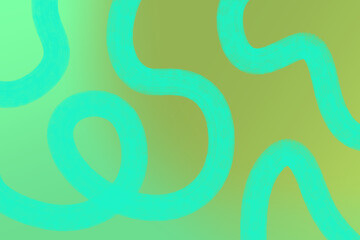 Abstract, watercolor brush swirly curvy, wavy, stroke green and teal background