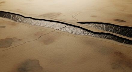 Artistic backdrop with an interesting rift running through watercolor canvas texture, creating