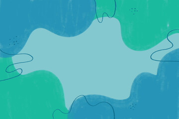Blue and green aesthetic, hand-drawn, simplistic, presentation background. Teal and mint swirls and decor design backdrop 