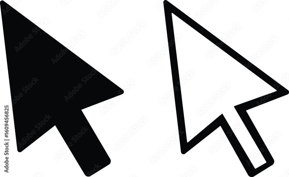 Fototapete Computer Cursors Mouse Click Pointer Icon Set and Computer Computer Mouse, Arrow Symbol, Icon Symbol, Computer Graphic, E-commerce Cursor icon click Outline and Solid Styles Easily editable Eps 10