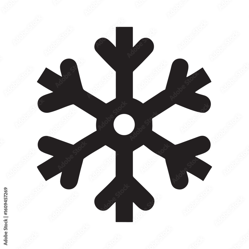 Poster Intricate symmetrical snowflake design with vibrant color options