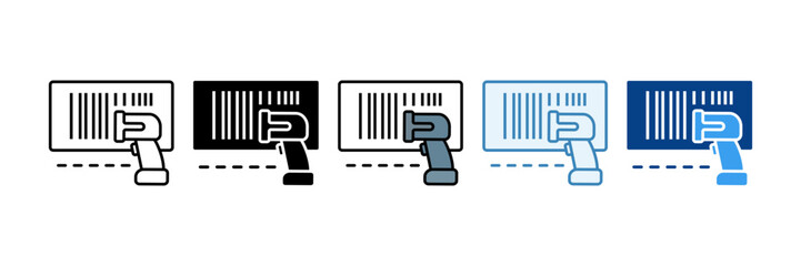 Scanning  Icon Set Multiple Style Collection