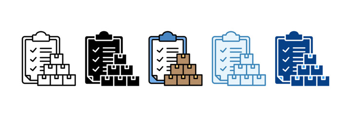Stock Keeping  Icon Set Multiple Style Collection
