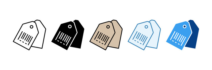 Barcode Label  Icon Set Multiple Style Collection