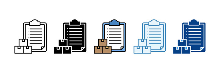 Inventory List  Icon Set Multiple Style Collection