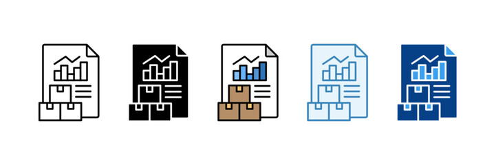 Inventory Report  Icon Set Multiple Style Collection