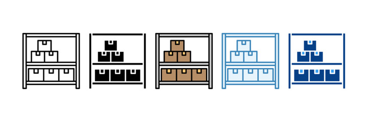 Shelving  Icon Set Multiple Style Collection