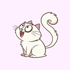 Cute Cartoon Cat Characters on Isolated Background
