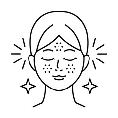 Vector Illustration of a Pregnant Woman s Face with Sparkle Effect