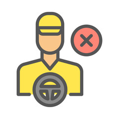 driverless filled outline icon. self driving car color line illustration.