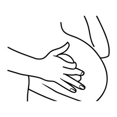 Pregnancy Massage Hand on Back Illustration
