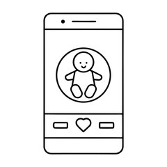 Pregnancy Tracker App Icon Smartphone with Baby Icon for Expecting Mothers