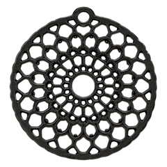 A non-slip rubber kitchen trivet with hanging hole, isolated on transparent background.