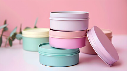Pastel Cosmetic Containers