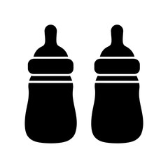 Baby Bottle Silhouette Vector Flat and Clean Look