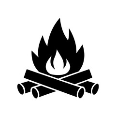 Campfire with Logs Vector Flat and Clean Look Isolated