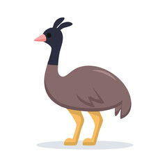 Fototapeta premium An emu, standing tall in a cartoon-like illustration, showcasing its unique features and posture
