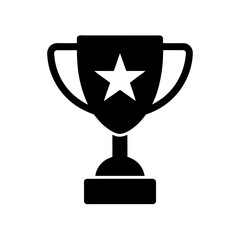Trophy with Star Icon Vector Flat and Clean Look