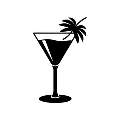 Tropical Cocktail Glass Vector Flat and Clean Look