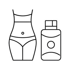 Skincare Routine Icon Set Lotion Bottle and Belly Illustration for Beauty Products