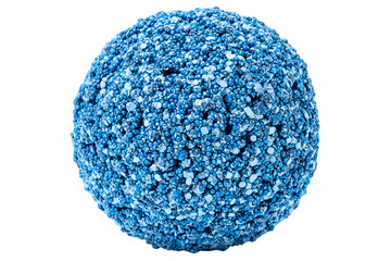 Textured blue particle sphere representing microscopic aggregation isolated on a transparent background