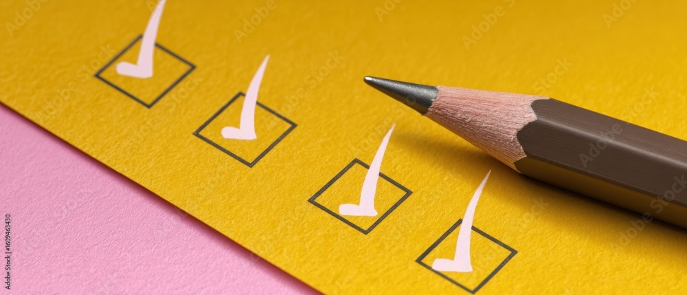 Poster the checklist with a pencil ready for task completion.