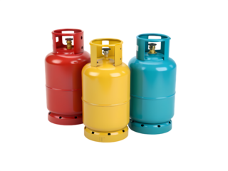 Gas cylinder isolated on white transparent background. 
