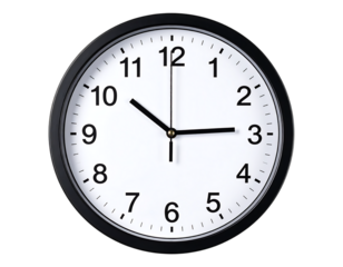 Black-Framed Wall Clock with Clean Face