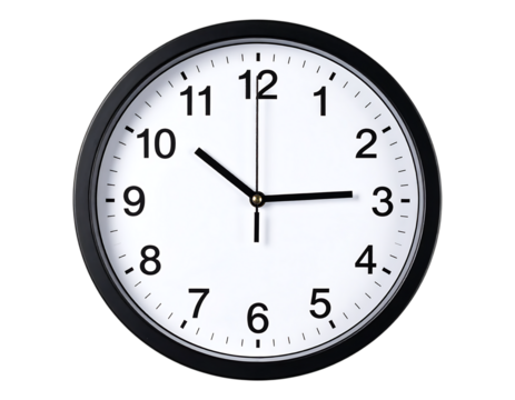 Black-Framed Wall Clock with Clean Face