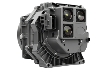 Vehicle smart camera and sensor module for autonomous systems isolated on a transparent background