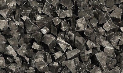 Industrial metal shards background with geometric shapes and steel texture